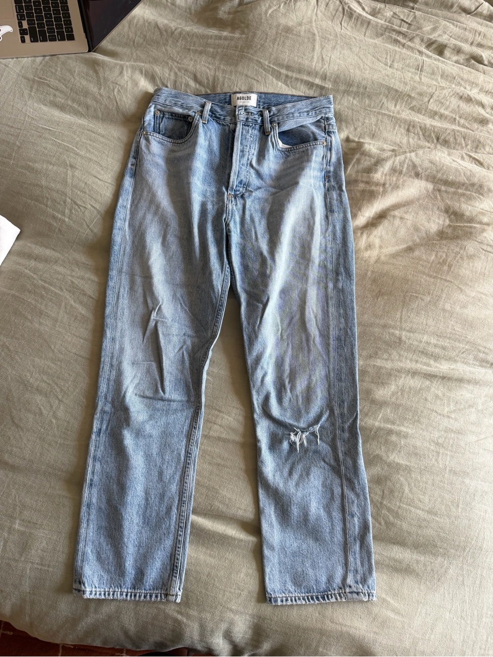 AGOLDE Double Pocket Riley Straight Leg Jeans Blue Waist 27